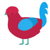A crimson and sky chicken