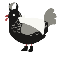 A sable and ash chicken with a half-lace pattern