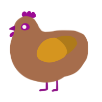 A brown and ochre chicken