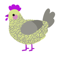 A lemon and ash chicken with a double-lace pattern