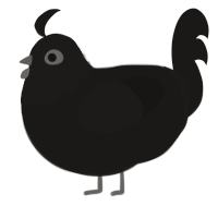 A sable chicken with a head pattern