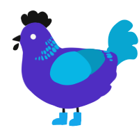 A indigo and cerulean chicken with a neck-band pattern