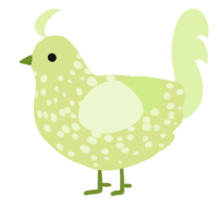 A lemon and apple chicken with a speckle pattern