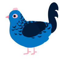 A sapphire and tumblr chicken with a half-lace pattern