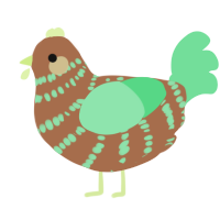 A brown and spring chicken with a bar pattern