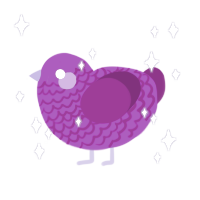 A amethyst and plum chicken with a lace pattern