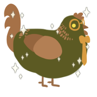 A olive and brown chicken with a neck-band pattern
