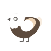 A bark and cream chicken with a head pattern