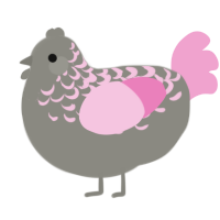 A ash and pink chicken with a half-lace pattern