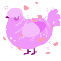 A lavender chicken with a half-bar pattern