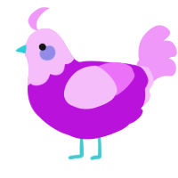 A amethyst and lavender chicken with a head pattern