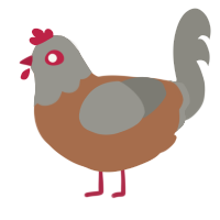 peasant turd, a brown and ash chicken with a head pattern