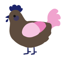 A bark and pink chicken