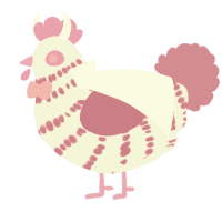 A black and viridian chicken with a bar pattern