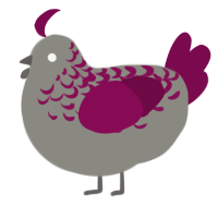 A ash and wine chicken with a half-lace pattern