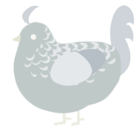 A silver and mist chicken with a half-lace pattern