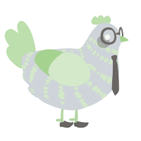 A mist and gluppy chicken with a bar pattern