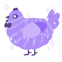 A lilac chicken with a bar pattern