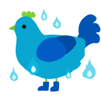 A cerulean and ultramarine chicken