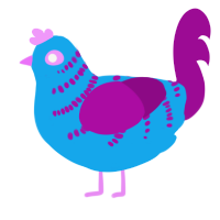 A sky and plum chicken with a half-bar pattern