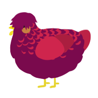 A wine and crimson chicken with a half-lace pattern