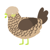 A beige and bark chicken with a lace pattern