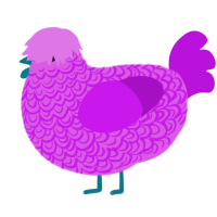 A orchid and amethyst chicken with a double-lace pattern