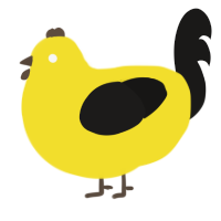 A yellow and sable chicken