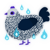 A mist and tumblr chicken with a double-lace pattern
