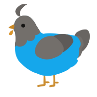 A sky and grey chicken with a head pattern