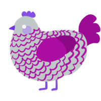 A silver and plum chicken with a lace pattern
