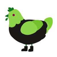 A sable and grass chicken with a head pattern