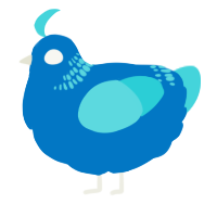 A sapphire and aqua chicken with a neck-band pattern