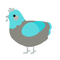 A ash and aqua chicken with a head pattern
