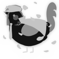 A black and ash chicken with a neck-band pattern