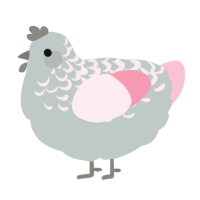 A silver and rose chicken with a half-lace pattern