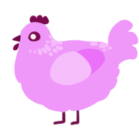A lavender chicken with a neck-speckle pattern