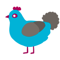 A sea and grey chicken