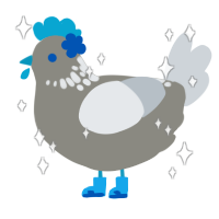 A ash and mist chicken with a neck-speckle pattern