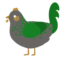 A grey and leaf chicken with a half-lace pattern