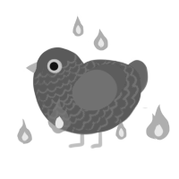A ultramarine and russet chicken with a lace pattern