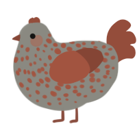 A ash and russet chicken with a speckle pattern