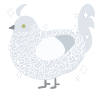 A silver chicken with a double-lace pattern