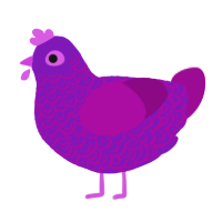 Ourple, a violet and plum chicken with a double-lace pattern