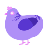 A lilac and indigo chicken with a neck-band pattern