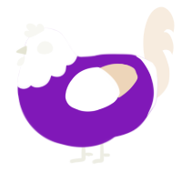 (unnamed), a violet and cream chicken with a head pattern