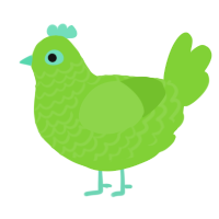A grass chicken with a lace pattern
