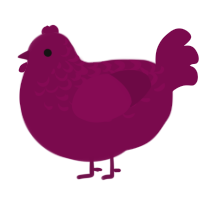 A wine chicken with a half-lace pattern