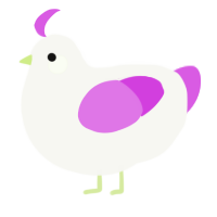 A white and orchid chicken