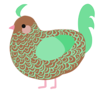 A brown and spring chicken with a double-lace pattern